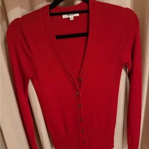 Madewell Vivid Red Cardigan Sweater